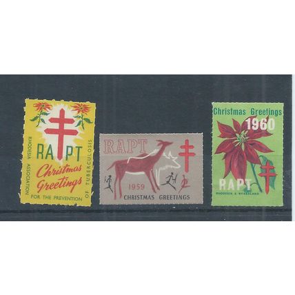 Rhodesia Stamps 1956, 1959 & 1960 cinderellas RAPT labels MNH (N879)