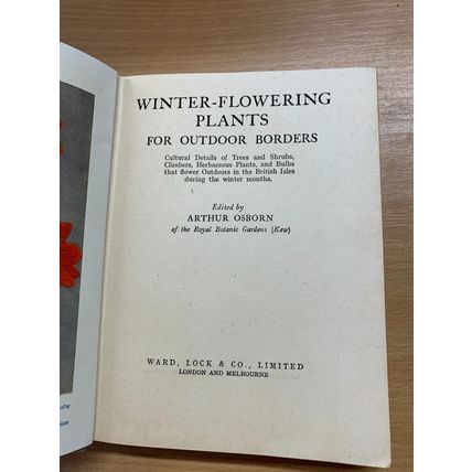 c1950 WINTER FLOWERING PLANTS FOR OUTDOOR BORDERS ILLUSTRATED HARDBACK BOOK (P3)