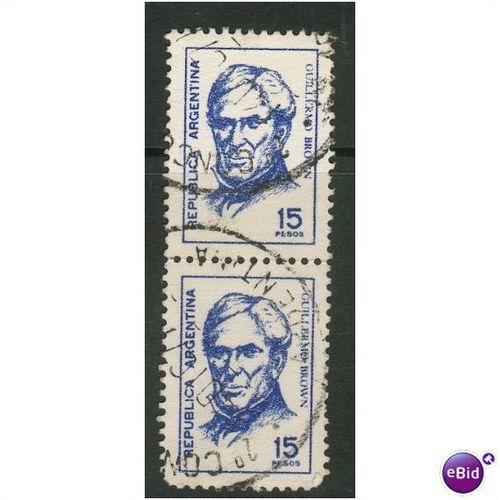 Argentina stamps SG1333 - 1970 - Admiral Brown 15p x2 - used