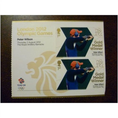 2012 GB Olympics Gold Medal Winners Shooting pair mint stamps SG3345 Wilson