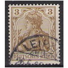 SG 68: 3 pf. brown 'Germania,' inscr. 'DEUTSCHES REICH,' no wmk.