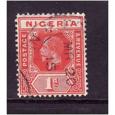 NIGERIA 1914 SG2 1d CARMINE RED FINE USED #2
