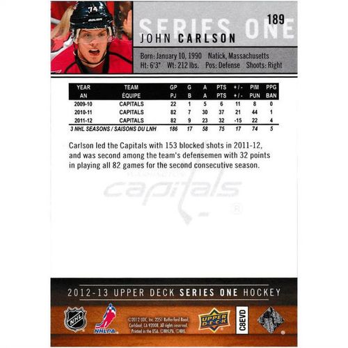 2012-13 Upper Deck - #189 - John Carlson