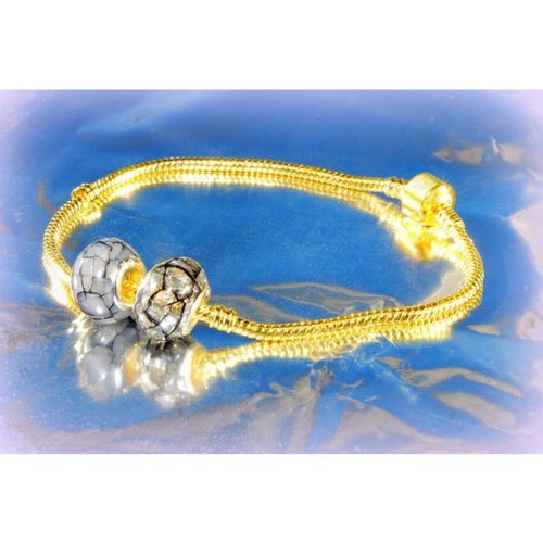 Gold Plated Bracelet Bangle Wristband European Beads Craft Jewellery 2080
