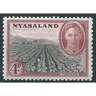 Nyasaland 1945 SG149 4d Black & Claret Mounted Mint ..