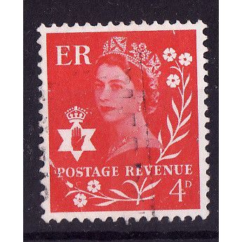 NI 9 Northern Ireland, 4d vermilion Used Stamp