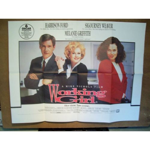 WORKING GIRL Harrison Ford, Melanie Griffith 1988 Movie Quad Poster