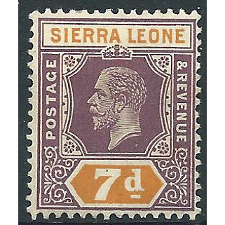 Sierra Leone 1912 SG120 7d Purple & Orange Mounted Mint . ...