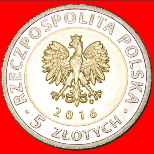 BI-METALLIC: POLAND★5 ZLOTY 2016 UNC MINT LUSTER CASTLE! LOW START ★ NO RESERVE!