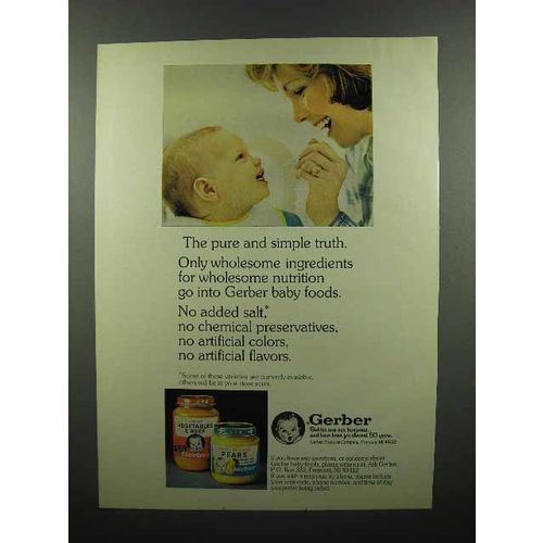 1977 Gerber's Baby Food Ad - Pure and Simple Truth
