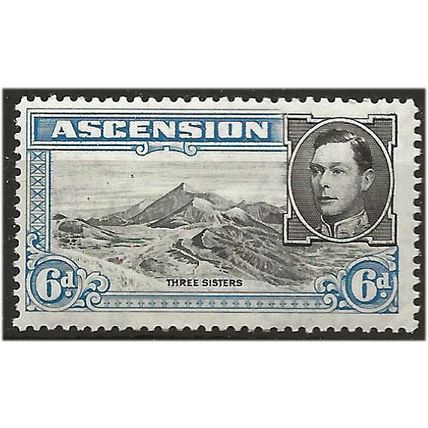 Ascension Island 1938 SG43 6d Black & Blue Perf 13.5 Mounted Mint . .. .