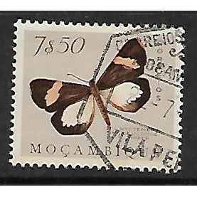 MOZAMBIQUE 1953 BUTTERFLIES AND MOTHS 7E.50 WHITE BEAR SG 489 FINE USED#2