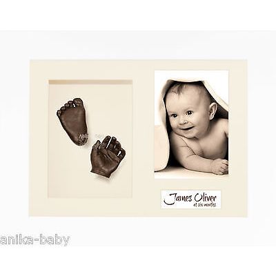 New 3D Baby Casting Kit Hands Feet + White Photo Display Frame Christening Gift