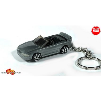 RARE CUSTOM KEYCHAIN GREY 94~1998 FORD MUSTANG CONVERTIBLE ❤️GREAT GIF❤️