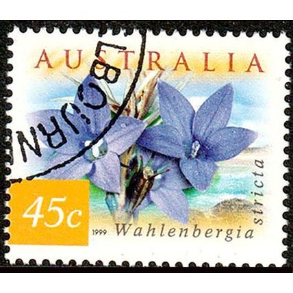 Australia 1999 Flowers 45c Used P&S Stamp Wahlenbergia 14.25 Perf