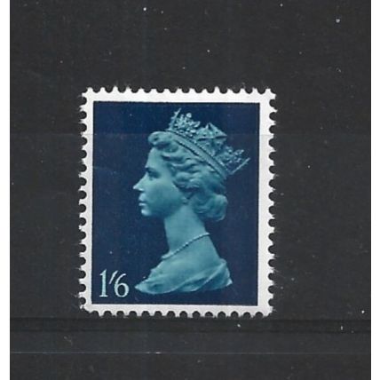 GB.SG743 1s 6d Greenish Blue and Deep Blue.Paper Unchecked.Mounted Mint.Jul25b