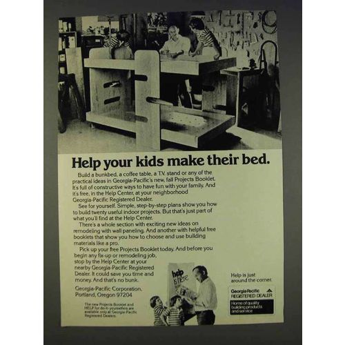 1977 Georgia-Pacific Projects Ad - Help Kids Make Bed