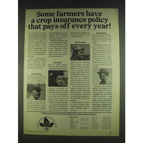1978 FCIC Federal Crop Insurance Corp. Ad - Farmers