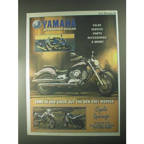 2001 Yamaha Motorcycle Ad - Sales Service Parts