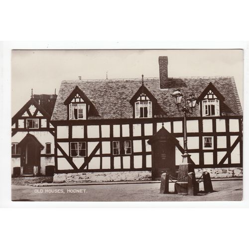 Old Houses Hodnet Postcard RP Shropshire