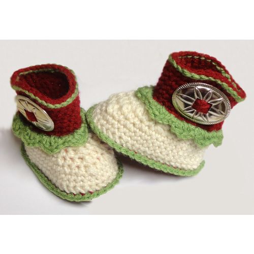 BABY booties #B027 crochet cowboy unisex 0-12 months