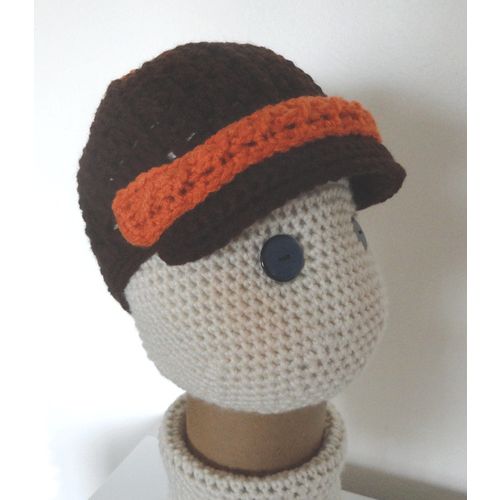 Hat #H03 boys crochet visor cap 3 - 5 years