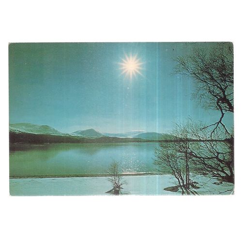 LOCH MORLICH AND THE CAIRNGORMS, AVIEMORE, SCOTLAND used postcard 1990 pm =