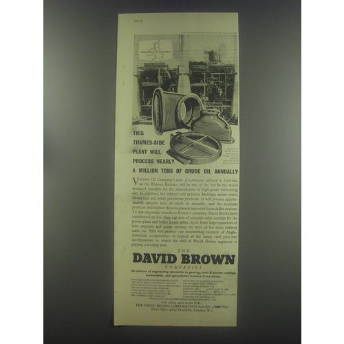 1954 The David Brown Companies Ad - This Thames-side plant will process
