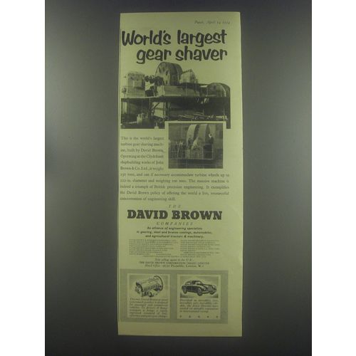 1954 The David Brown Companies Ad - World's largest gear shaver