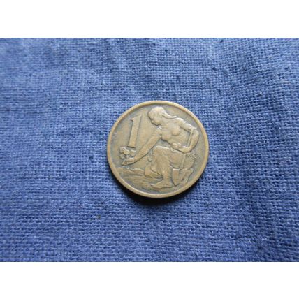 1963 CZECHOLOSVAKIA 1 KORUNA COIN.