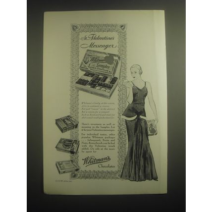 1931 Whitman's Chocolates Ad - St. Valentine's Messenger