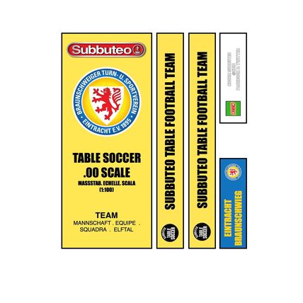 Table Football Subbuteo Box Label Eintracht Braunschweig (GER) 1967