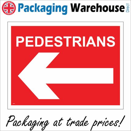 TR355 PEDESTRIANS LEFT ARROW SIGN HIGHWAYS CONSTRUCTION PEDESTRIAN ROADWORKS