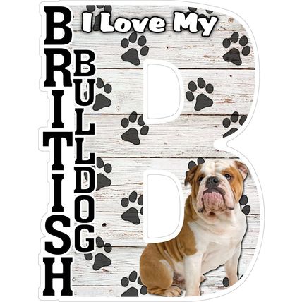 I Love My British Bulldog Fridge Magnet