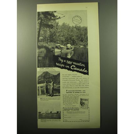 1950 Canada Tourism Ad - Try a new vacation recipe - in Canada