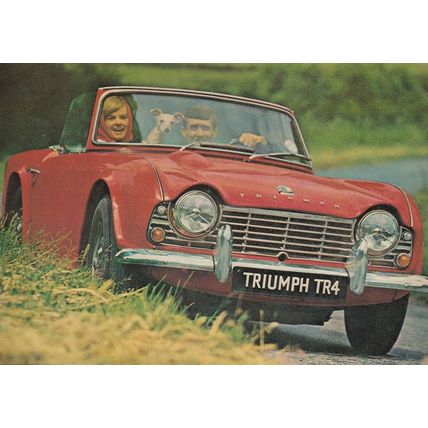 Triumph TR4 Vintage Car Rare Real Photo Advertising Postcard