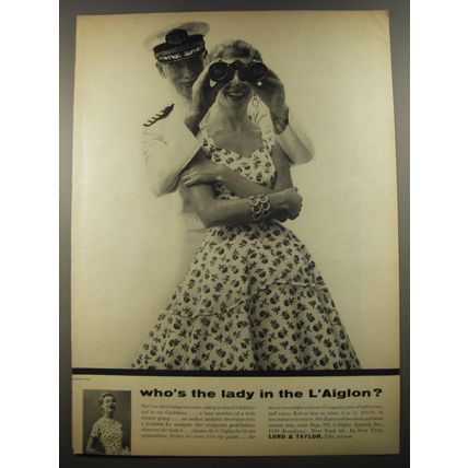 1954 Lord & Taylor L'Aiglon Dress Ad - Who's the lady in the L'Aiglon?