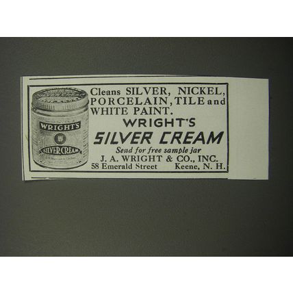 1933 Wright's Silver Cream Ad - Cleans silver, nickel, porcelain, tile