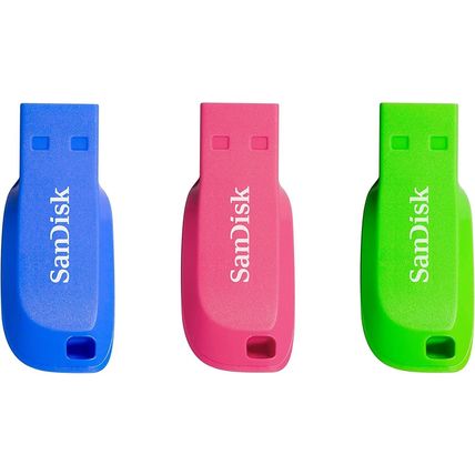 SanDisk 16GB Cruzer Blade USB Flash Drive 3-pack , Blue/Pink/Green [New&Sealed]