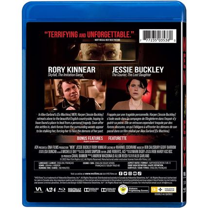 MEN (Blu-ray) 2022 Rory Kinnear, Jessie Buckley NEW