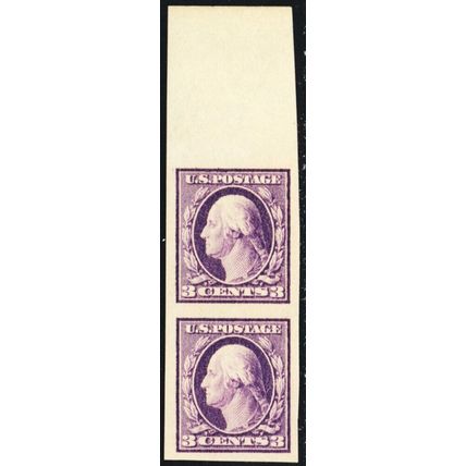 483, Mint Superb NH 3¢ Imperforate Pair - A GEM - Stuart Katz