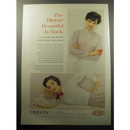 1957 Du Pont Orlon Ad - Haymaker Blouse - The blouse beautiful is back