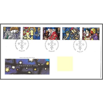 1992 GB FDC - Christmas - Typed Address