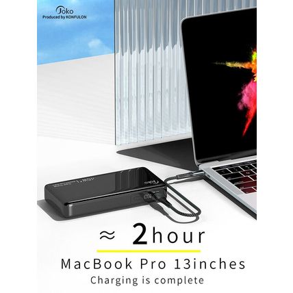 Konfulon PD 45W Power Bank 20000mAh 18W Super Fast Charge for iPhone iPad Pro UK