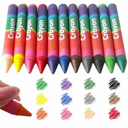 12x COLOURING CRAYONS Bright Vivid Play Toy Drawing Chunky Art Craft Wax Pen