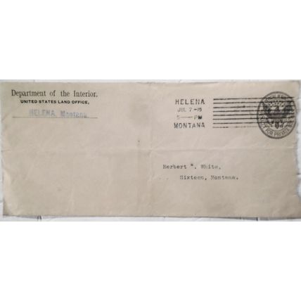 1915 Notice of Allowance, Department of the Interior Land Office, Helena Montana