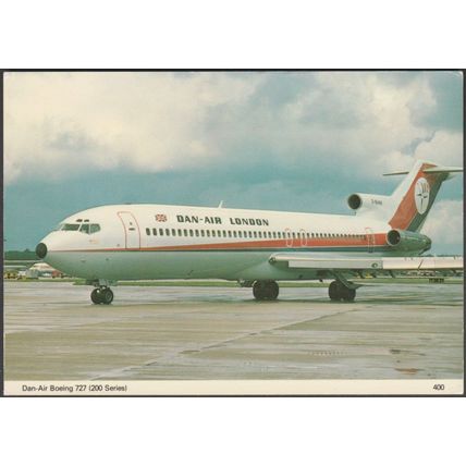 Dan-Air Boeing 727 (200 Series), c.1980 - Charles Skilton Postcard