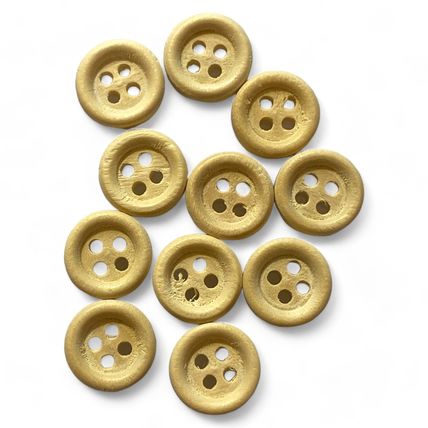 11mm Natural Wooden Buttons Sewing 4-Hole Scrapbooking Round decoration