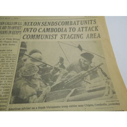 Vintage The New York Times Newspaper Friday May 1 1970 NIXON Vietnam Cambodia