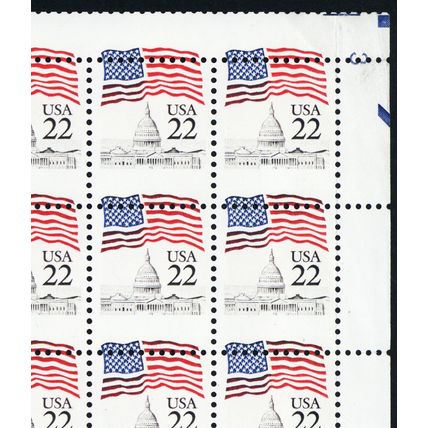 2114, MNH 22¢ Complete Misperforated Error Sheet - Stuart Katz